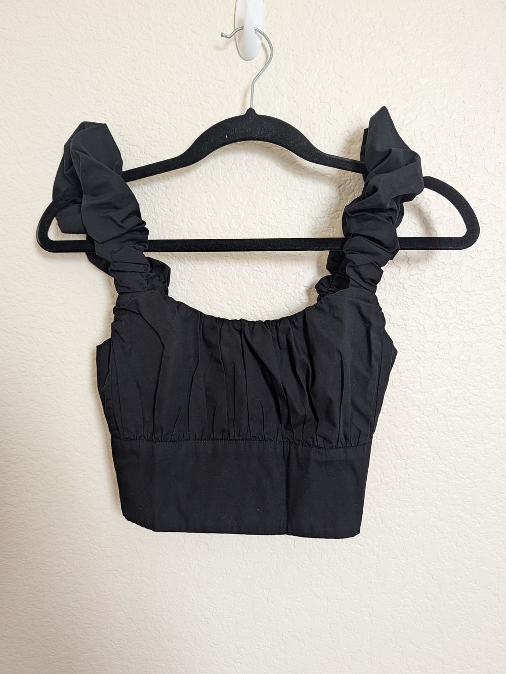 Abercrombie & Fitch Women's Ruffle Cropped Tank Top Feminine Romantic Whimsygoth